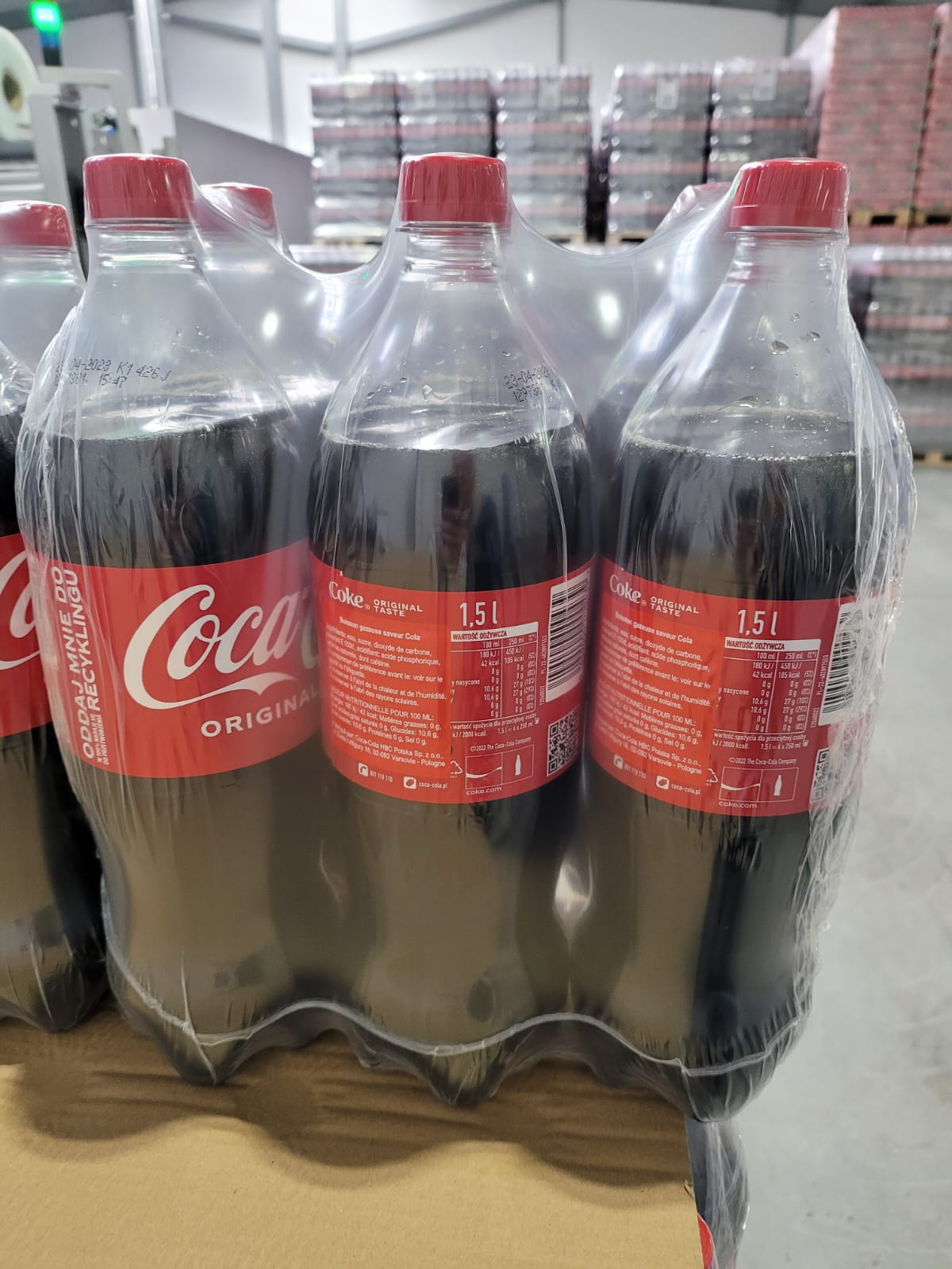 1.5L bottles Polish Coca Cola-new 6 pack machine pacing with FR sticker