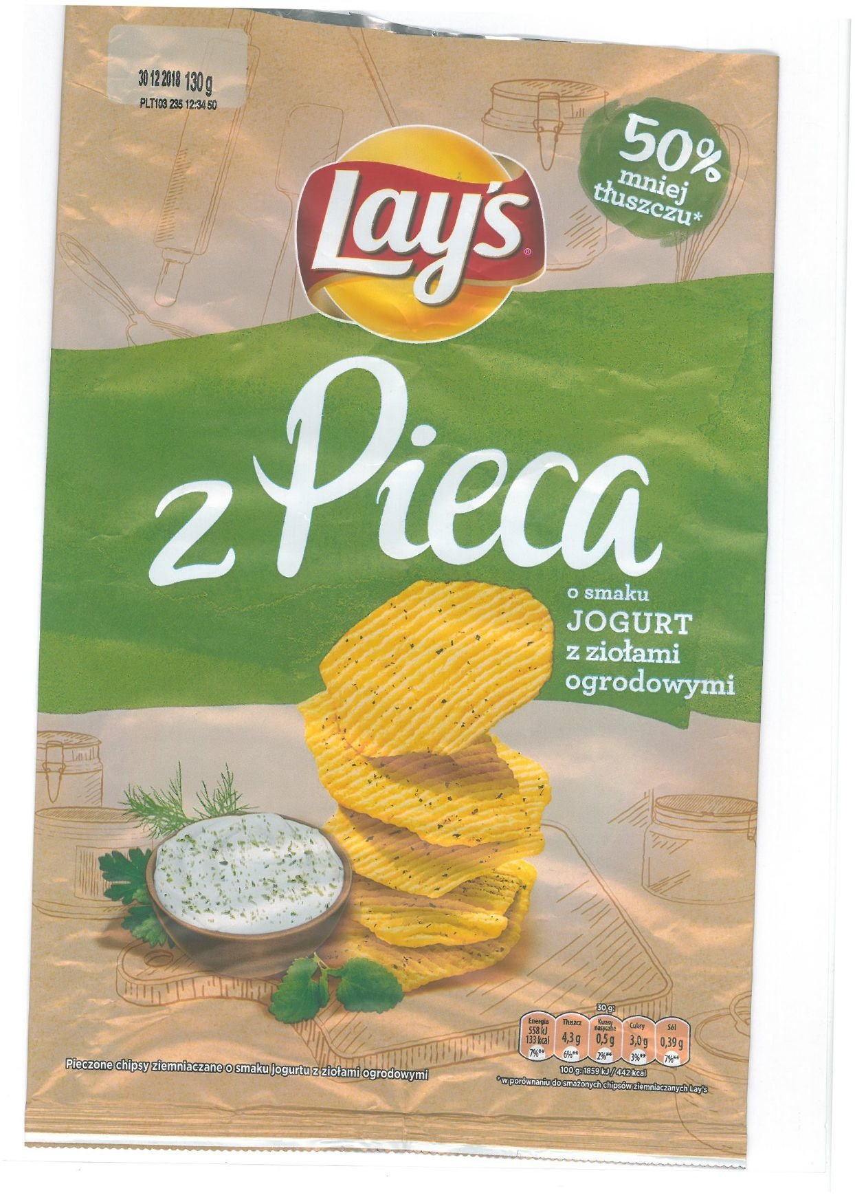 Chips Lay's Joghurt with herbs 130 g GROCERY \ Crisps and Snacks