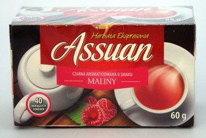 Assuan Express tea black flavored with a raspberry flavor of 40 bags of 60g