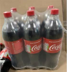 Coca Cola 1,5 L (6) origin UKR with sticker, hand-applied stickers 