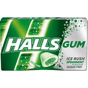 Halls Gum Ice Rush Spearmint Flavour Sugar Free 18 g 
