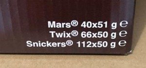 Mars Display:  Snickers 112 pcs x 50 g & Twix 66 pcs x 50 g & Mars 40 pcs x 51 g