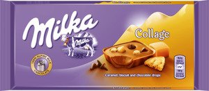 Milka Collage Caramel, biscuit and chocolate drops  93 g