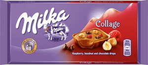 Milka Collage Raspberry,hazelnut and chocolate drops 93 g