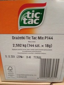 Tic Tac Mix 144 pcs x18 g =2,592 kg