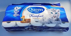 Toilet paper Queen Komfort soft&strong 3 layers 10 rolls