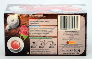 Assuan Herbata ekspresowa czarna aronatyzowana o smaku maliny 40 torebek 60g