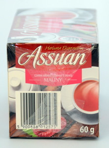 Assuan Herbata ekspresowa czarna aronatyzowana o smaku maliny 40 torebek 60g