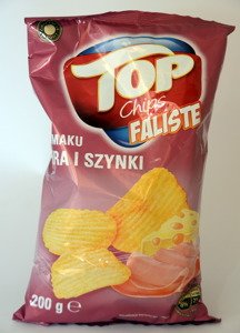 Chips Top Faliste o smaku sera i szynki 200 g