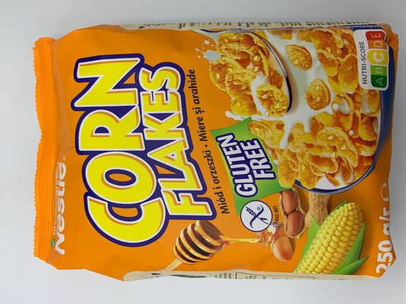 Nestle Płatki Corn Flakes Miód i Orzechy Gluten Free  250 g 